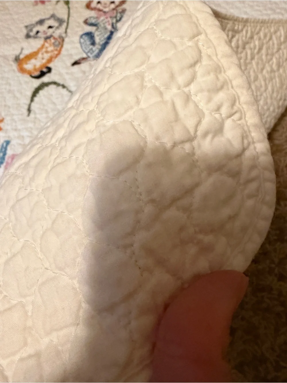 Handmade Quilt Toddler Bed Crib Blanket Cats Butterflies Daisies